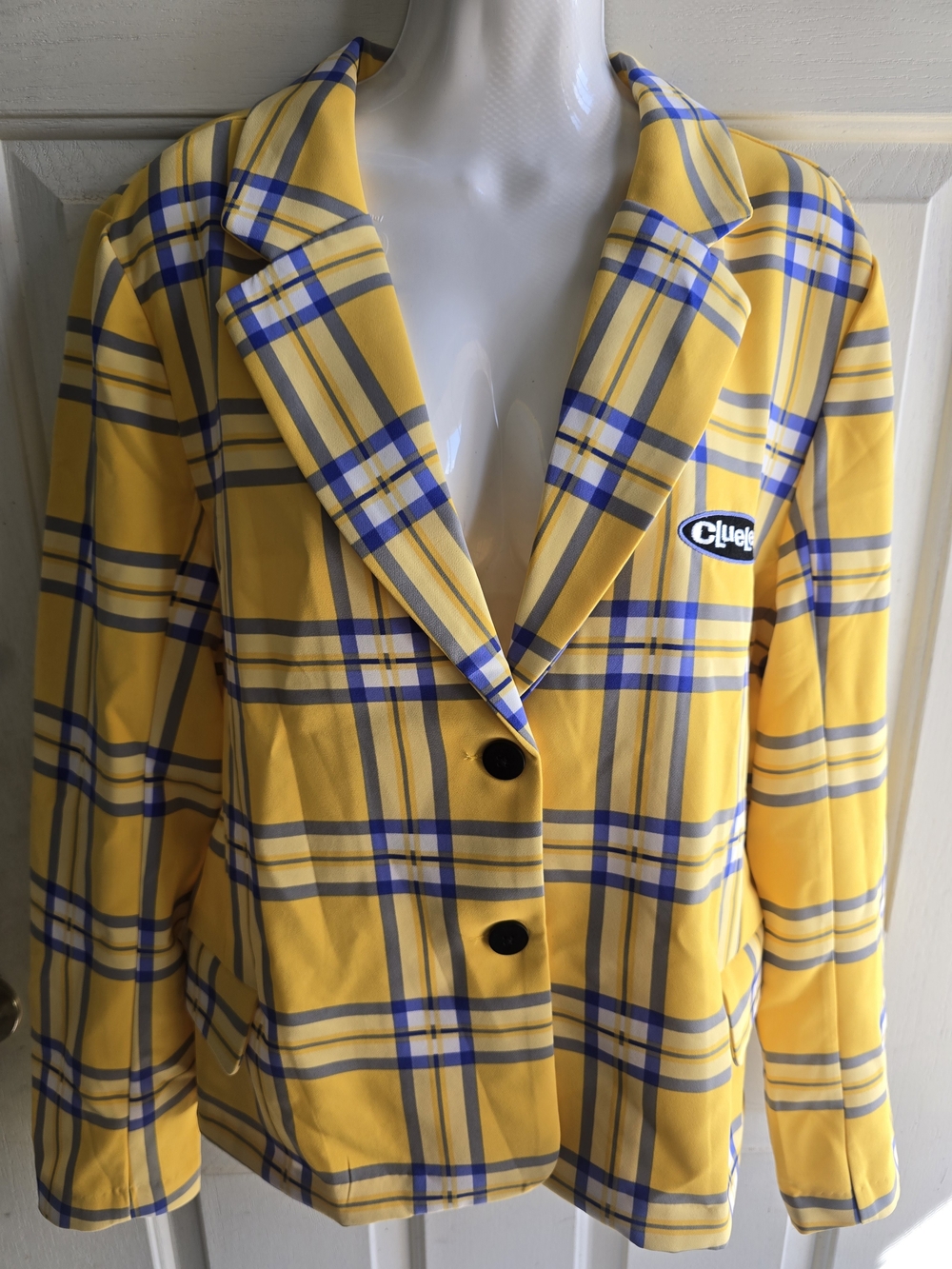 Yellow Plaid Blazer Jacket by Clueless